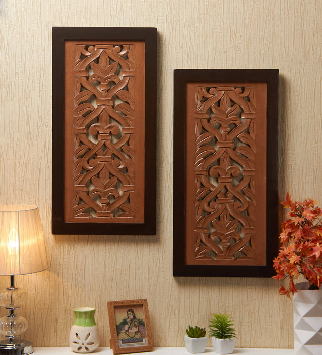 Yatha Wooden Wall Decoration Panel |Hand Carved Wall Panel for Home, Office |Single Panel | Wall Panel ( Size: 24 x 12 inch )