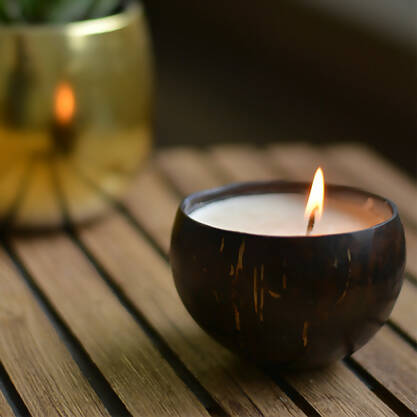 Coconut Shell Vegan Soy Wax Candle (Lavender)