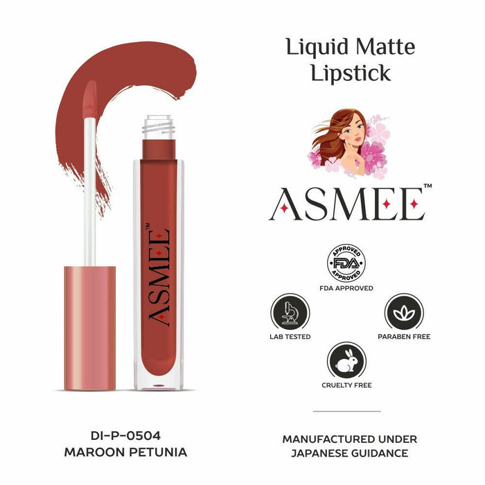 Asmee Liquid Matte lipstick-Maroon Petunia