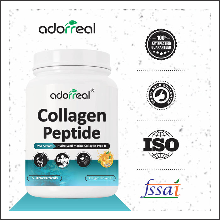 Adorreal Collagen Peptide For Hair and Skin Health | Metabolism Booster and for Muscle Health | 250 gm |