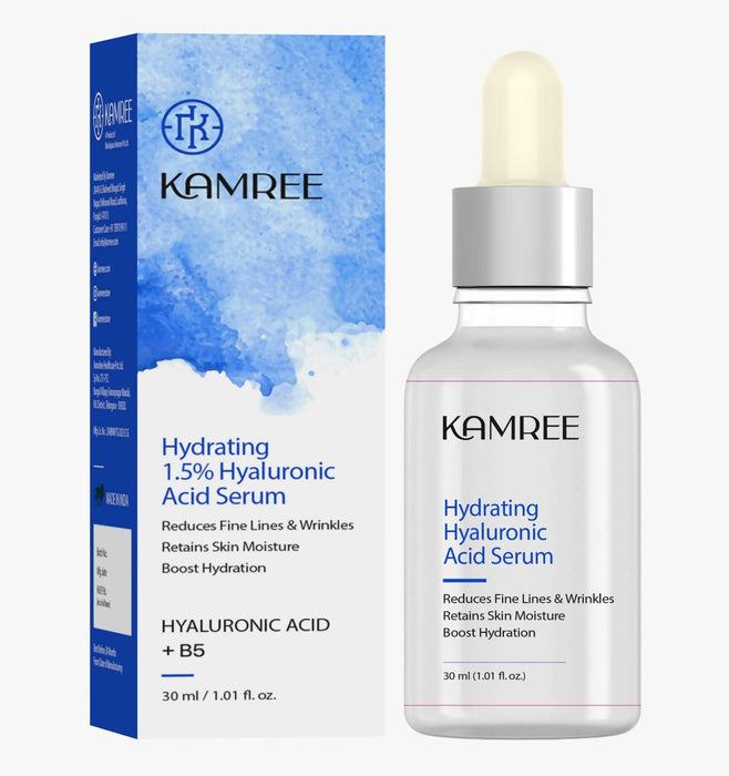 KAMREE HYDRATING HYALIRONIC ACID 1.5% SERUM |Youthful Skin & Fines Lines | Daily Hydrating Face Serum For Women & Men with Dry, Normal & Oily Skin(30 ml)