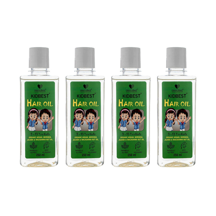 HealthBest Kidbest Hair Oil for 3-13 Years Kids | Each 250ml (Pack of 4)