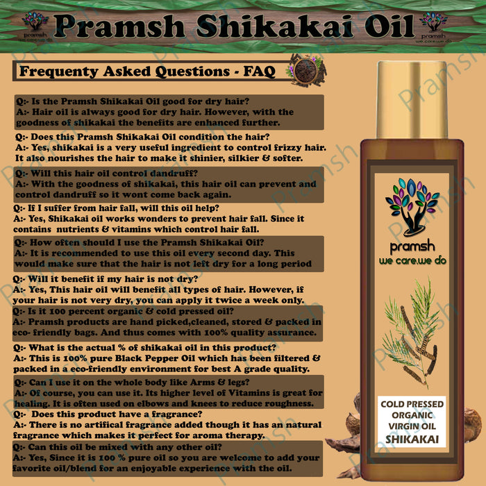 Pramsh Cold Pressed Organic Virgin Shikakai Oil 50ml Hair Oil - Local Option