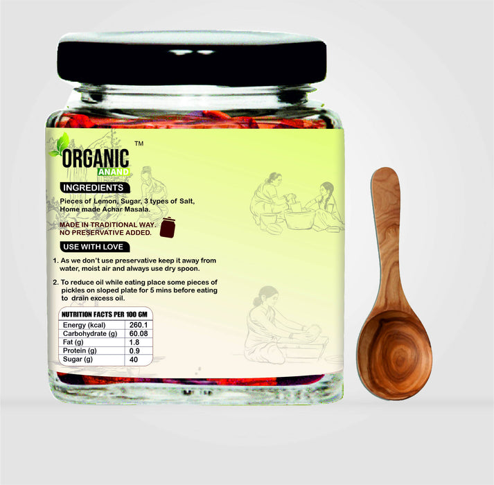 Organicanand Nimadi Lemon Pickle ( Khatta Mitha Nimbu ka Achaar) | 250 gm | Homemade, Authentic, No preservative