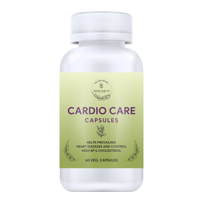 MadeForUs Cardio Care Capsules |For Healthy Heart Cardiac Wellness |Support Cardiovascular |Dilute Blood Vessels & Ease Blood Flow|Manages Cholesterol |Swollen Arteries & Provide Flexibility |Support Blood Pressure |100% Organic |Natural Herbs | Ayurvedic