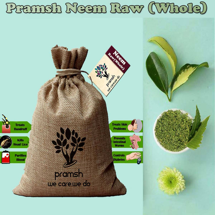 Pramsh Luxurious Organically Dried Neem Leaf/Indian Lilac Raw(Whole) Packed In Eco-Friendly Bag