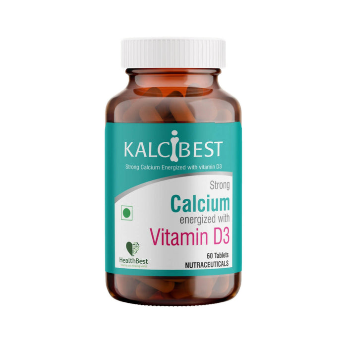 HealthBest KalciBest Calcium+ Vitamin D3 60 Tablets| Pack of 2
