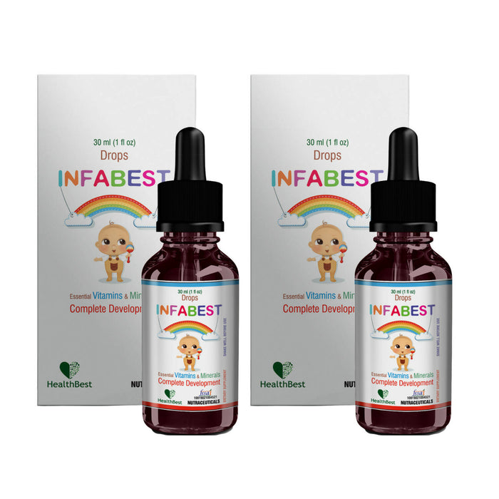 HealthBest Infabest Multivitamins & Minerals Drops for Toddlers | Each 30ml (Pack of 2)