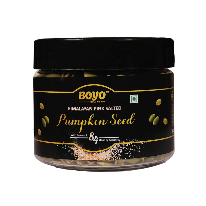 BOYO Roasted Pumpkin Seeds Without Shell 250 gm - Himalayan Pink Salted Seeds for Weight Loss and Boosting Immunity