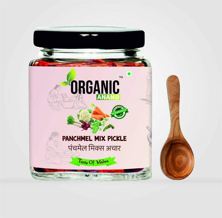 Organicanand Panchmel Pickle (  beetroot, Gajar, Gobhi, Mooli, Matar Mix Achaar) | 250 gm | Homemade, Authentic, No preservative