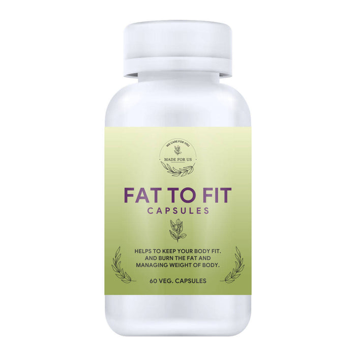 MadeForUs Fat to Fit Capsules |Reduce Extra Fat |Reduce Extra Weight |Boost Energy|Improve Metabolism |Green Tea Extract, Green Coffee Beans, Garcinia Cambogia & Curcumin |100% Organic |Natural Herbs | Ayurvedic | 60 Capsules