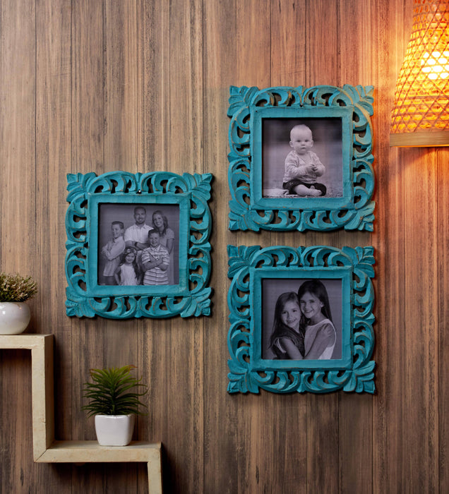 Yatha Vintage Set of 3 Decorative Wooden Photo Frame (Photo Size 5 * 5)