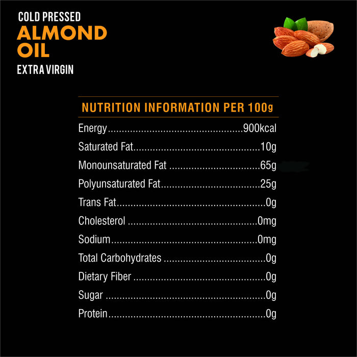 Extra Virgin Cold Pressed Almond Oil 120 ML, Contents