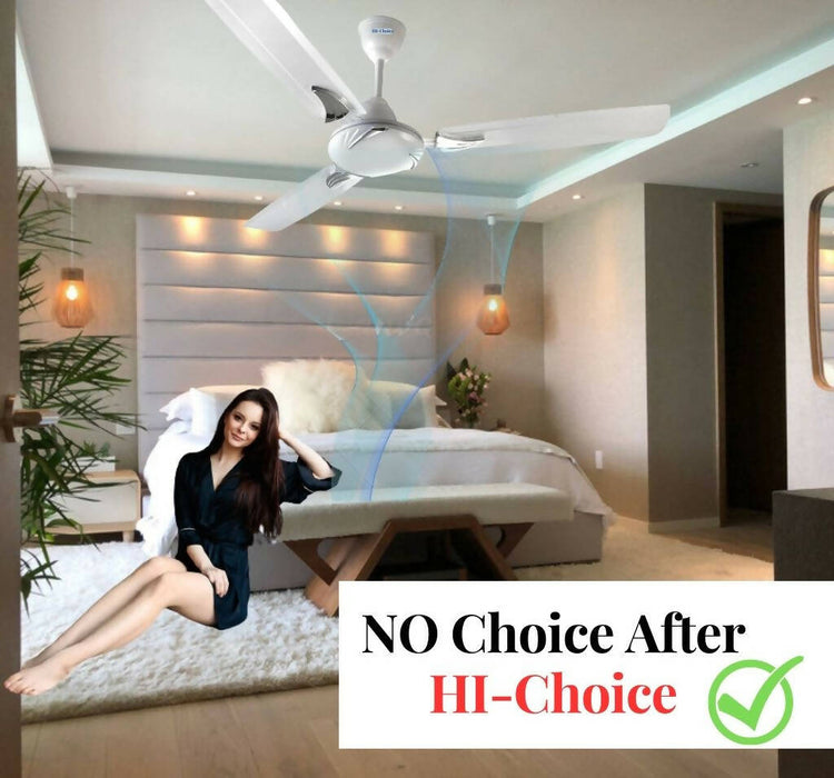 HI-Choice ceiling fans for home 48 inch /1200 MM High Speed Anti Dust Ceiling Fan, 400 RPM with 2 Years Warranty (4803 DX WHITE)