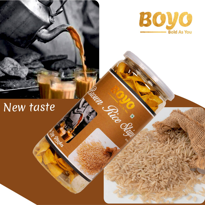 BOYO Healthy Snack Brown Rice Strips Achari 150g Evening Snacks