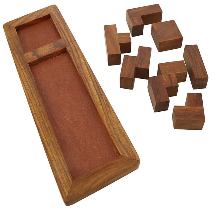 Desi Karigar® Handmade Wooden Game Pentameno Tangram Jigsaw Puzzle Rectangle