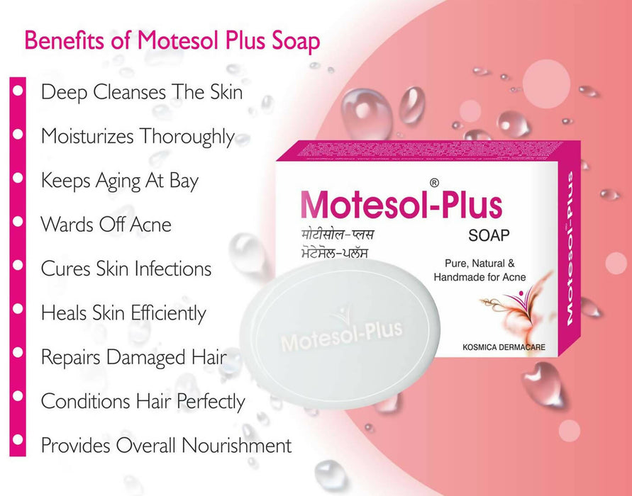 Cyrilpro Motesol Plus Natural Herbal & Handmade Acne Prevention Soap For Men & Women 375gm(pack of 5)