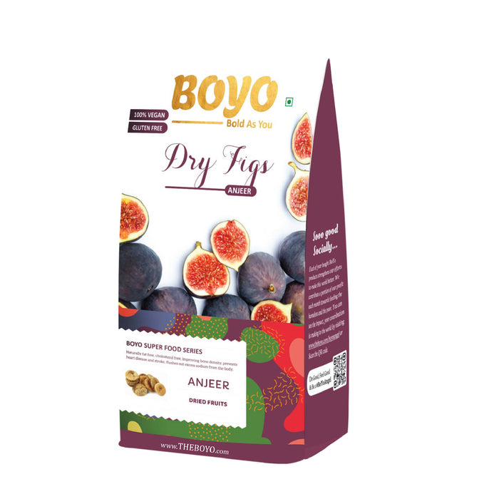 BOYO Premium Dried Afghani Figs - 200 gm Anjeer 100% Natural, Rich in Iron, Fibre Rich Dry Fruits
