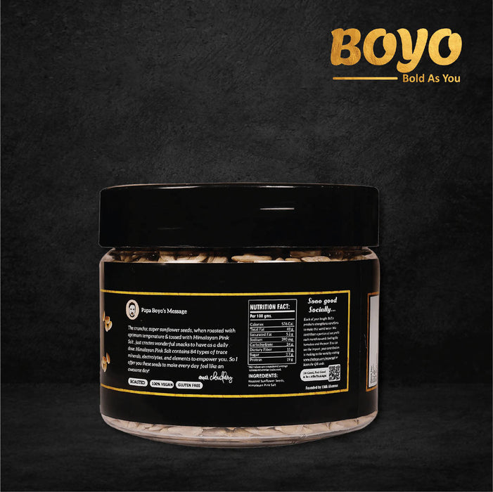 BOYO Roasted Sunflower Seeds 250 gm- Himalayan Pink Salted Super Healthy High Protein Crispy Seed for Diet