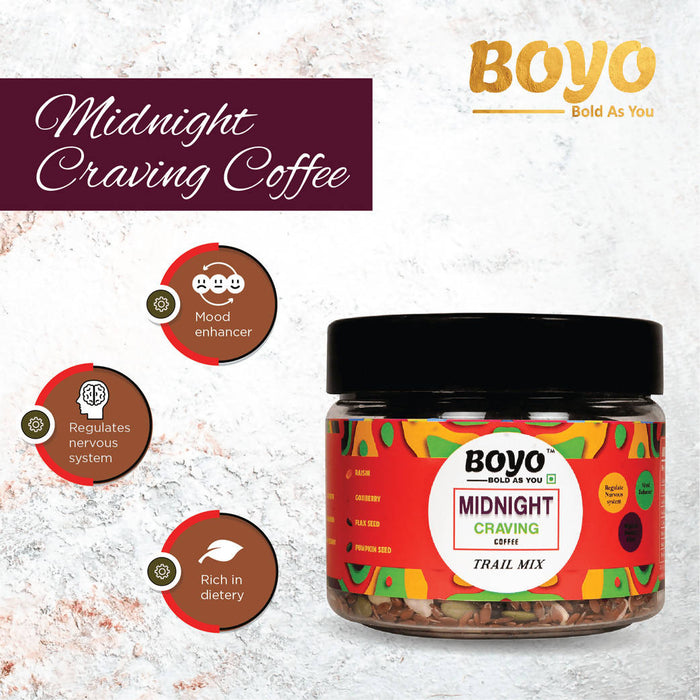 Boyo Midnight Craving Coffee Trail Mix - Healthy Snack & Mix Seeds 200 Gms