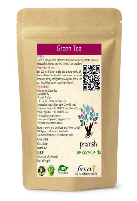 Pramsh Premium Quality Green Tea - 100% Pure, Natural & Herbal - Local Option