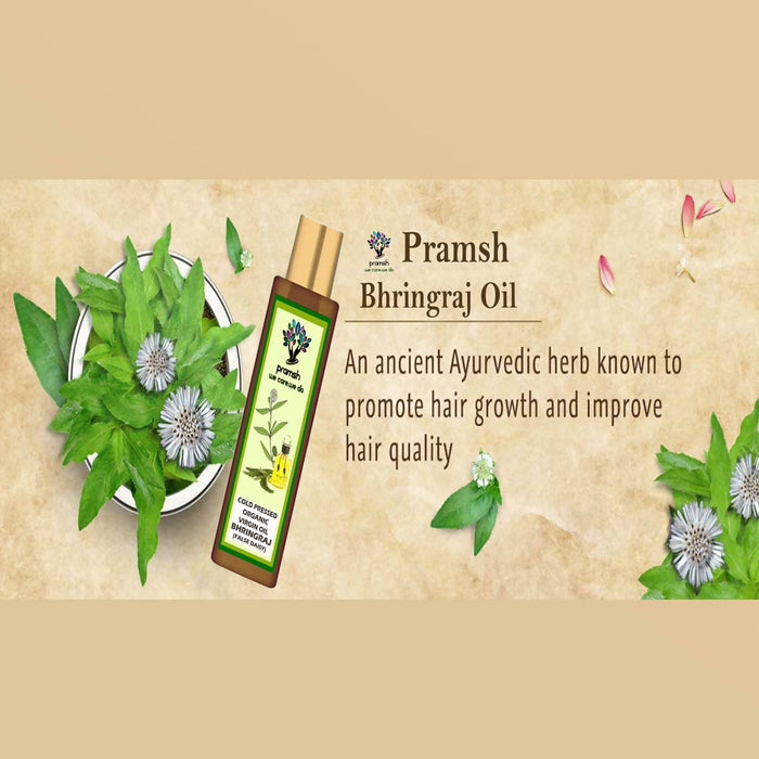 Pramsh Cold Pressed Organic Virgin Bhringraj Oil 100ml Hair Oil Pack Of 2 (200ml) - Local Option