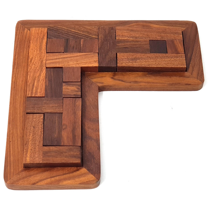 Desi Karigar® Pentameno Tangram L Shape Triangle Jigsaw Puzzle Game Handmade