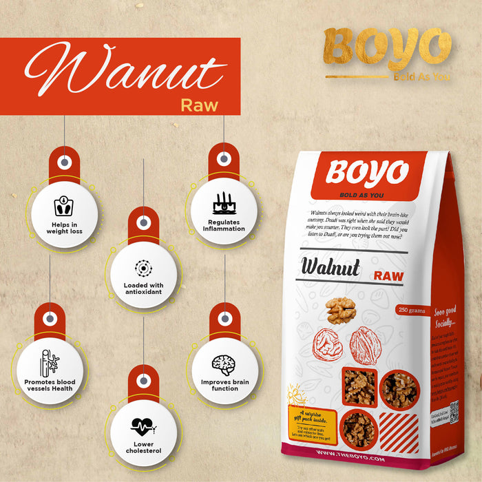 BOYO Premium Nuts Combo Pack 500g - 100% Natural California Almonds 250g & 100% Natural California Walnuts 250g