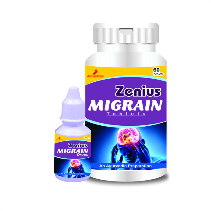 Zenius Migrain Kit | headache, migraine pain relief medicine | 60 tablets + 30ml drop