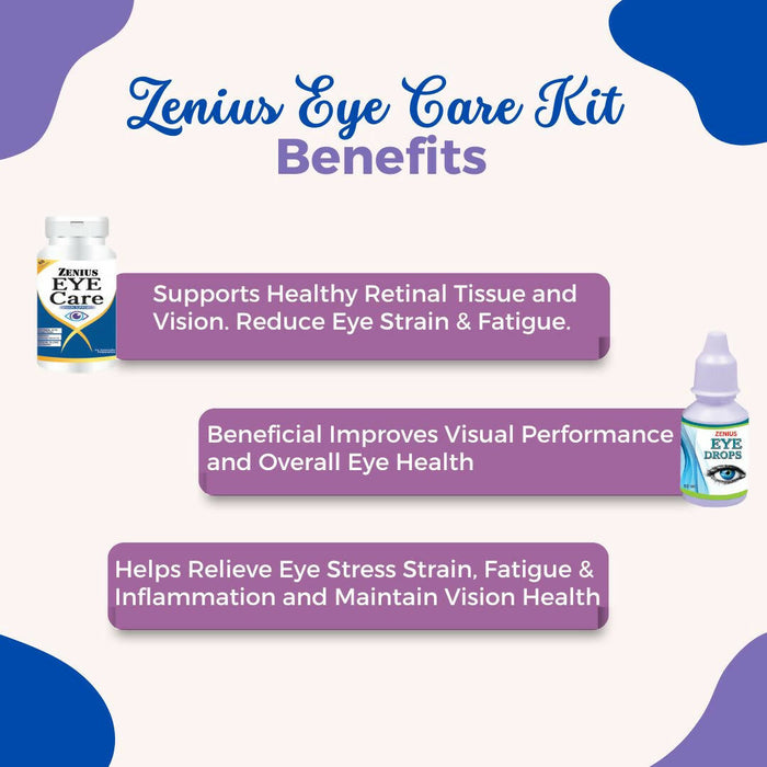 Zenius Eye Care Kit Beneficial Improves Visual Performance and Overall Eye Health. | 60 capsules + 30ml oil