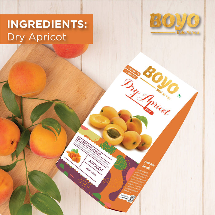 BOYO Premium Dried Apricot- 200 gm 100% Natural Seedless Dry Fruit Whole Pitted Sundried