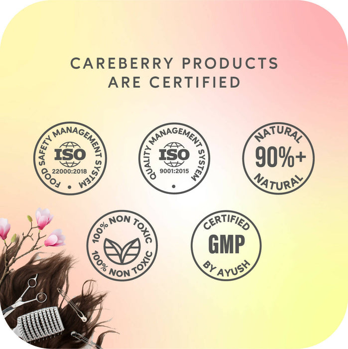 Careberry Keratin Oil & Silk Proteins Anti Frizz Conditioner, For Dry & Frizzy Hair, Ayush Certified Ayurvedic, Paraben & Sulphate Free 300ml