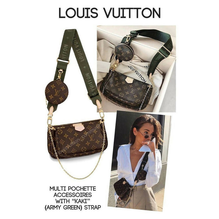 Lady’s Louis Vuitton Bag Sling Pochette Green Belt