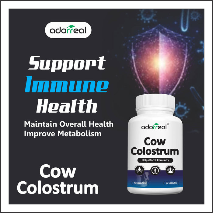 Adorreal Cow Colostrum Capsules, Ultimate Health Supplements For Immunity System Support | 60 Capsules |