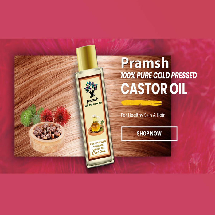 Pramsh Cold Pressed Organic Virgin Castor Oil (100ml+50ml) Hair Oil Pack Of (150ml) - Local Option