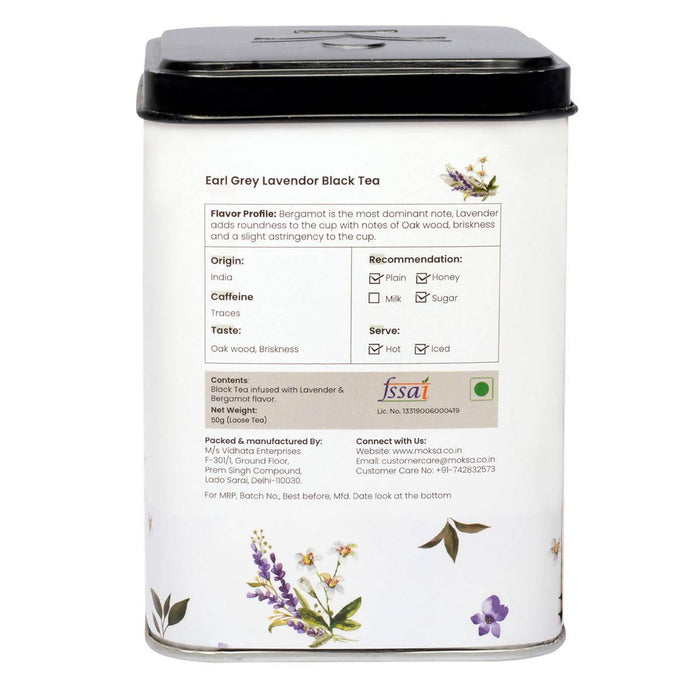 Moksa - Earl Grey Lavender Black Tea | Loose Leaf | Herbal | 50g