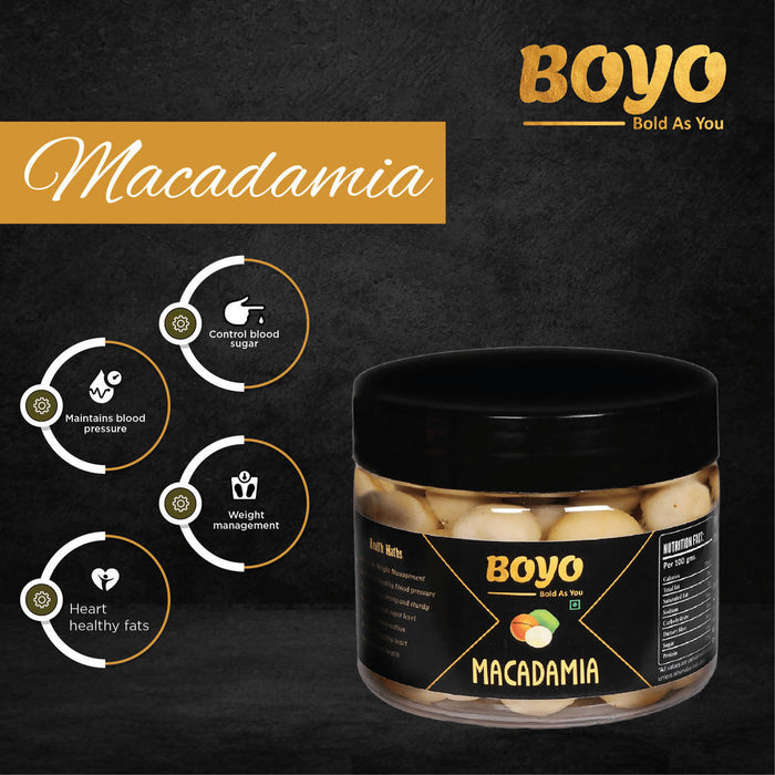 BOYO Premium Exotic Macadamia Nut 125 gm - All Natural, Unsalted