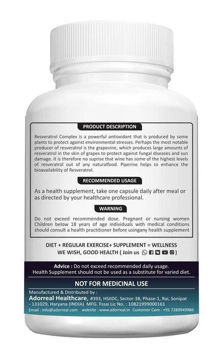 Adoreal Resveratrol complex 600mg, -60 capsule