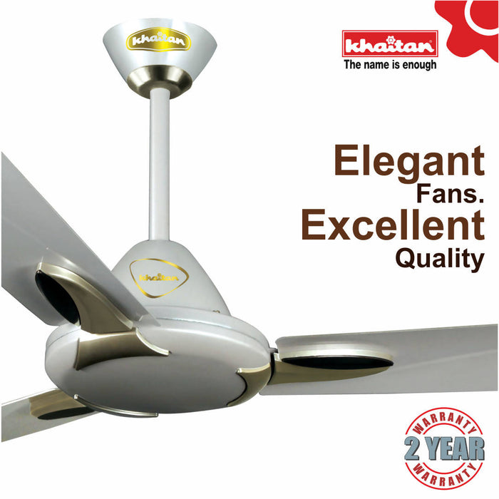 Khaitan ADORE PREMIER 1200 mm, 3 Blades Ceiling Fan, 380 RPM ( Metallic Pearl White)