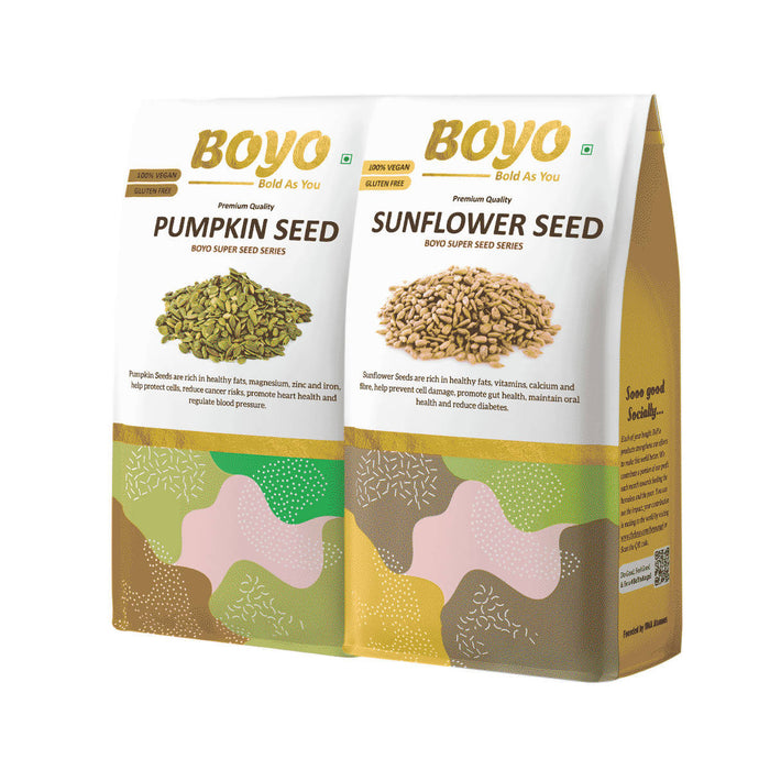 BOYO Super Healthy Seeds Combo Pack 500g- Raw Sunflower Seed 250g & Raw Pumpkin seed 250g
