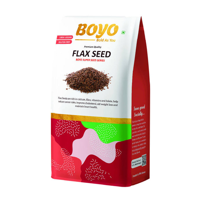 BOYO Raw Flax Seed 500g Fibre Rich Alsi Seeds, Rich Source of Lignin
