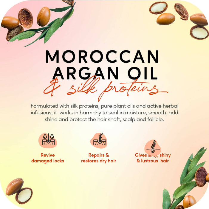 Careberry Moroccon Argan Oil & Silk Proteins Conditioner, For Strong & Silky Hair, Ayush Certified Ayurvedic, Paraben & Sulphate Free 300ml