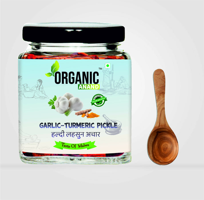 Organicanand Garlic-Turmeric pickle (  Lahsoon Kachi Haldi ka Achaar) | 250 gm | Homemade, Authentic, No preservative