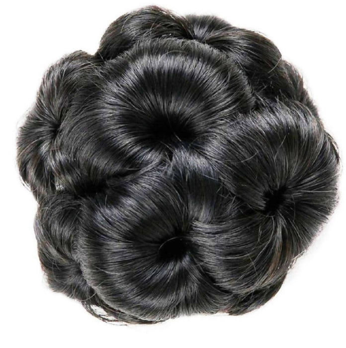 Women's Hair Clutchers Juda Bun With Artificial Synthetic Hair Extension Natural - Black