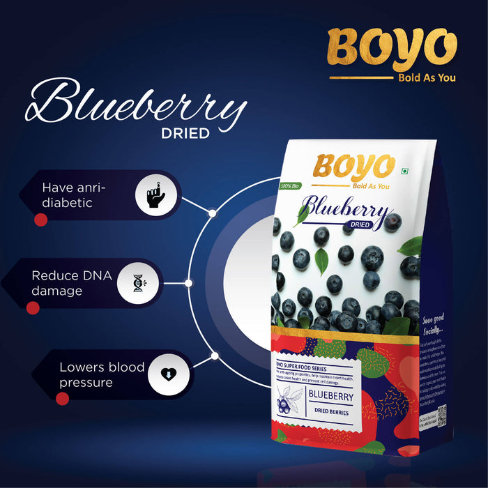 BOYO Exotic Berries Combo Pack 350g - Dried Cranberries 200g & Dried Blueberries 150g
