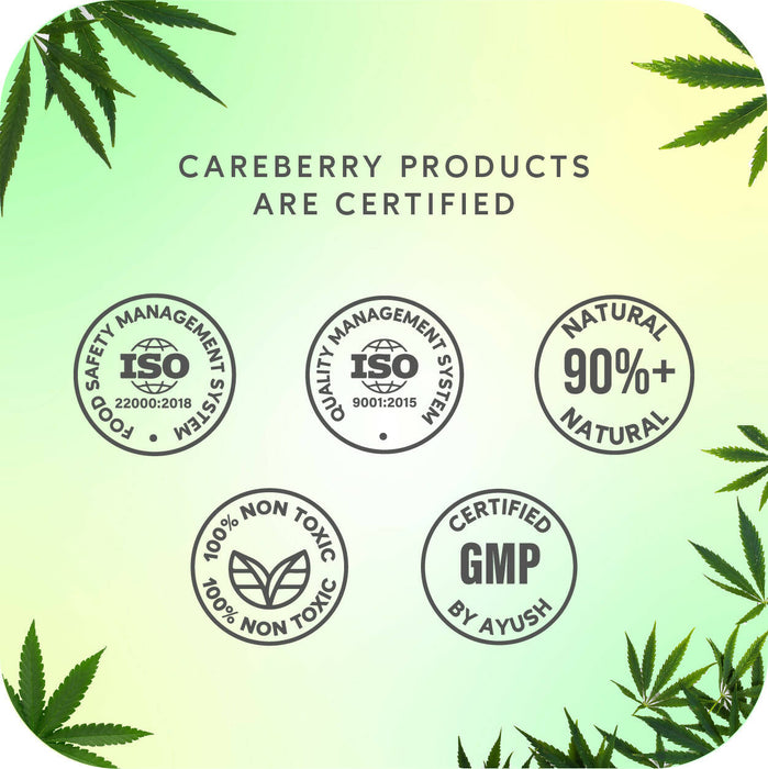 Careberry Hemp Seed Oil & Ginseng Calming Body Lotion, Non Greasy, Non Sticky, Ayush Certified Ayurvedic, Silicone's & Mineral Oil Free 300ml